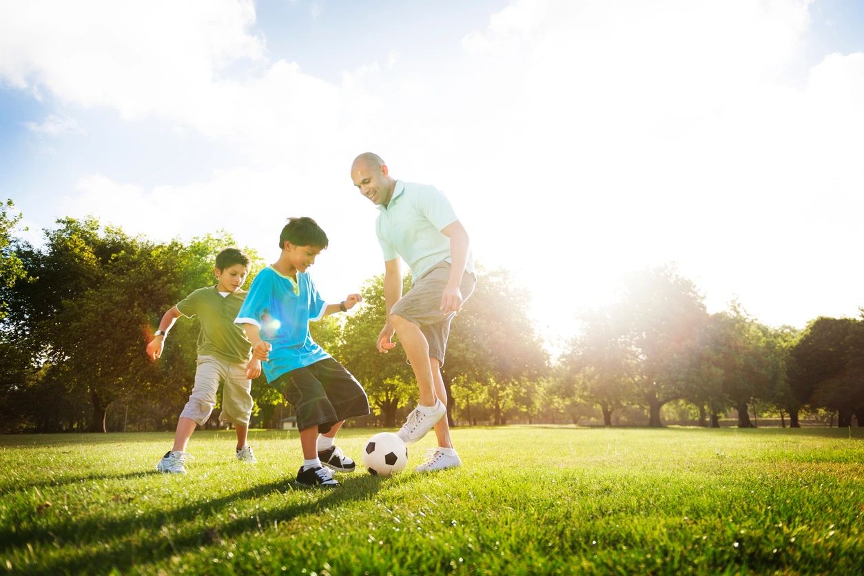 Soccer Fun Sports Family Playing Concept